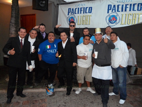 Joe's Oyster Bar staff celebrating New Year's Eve